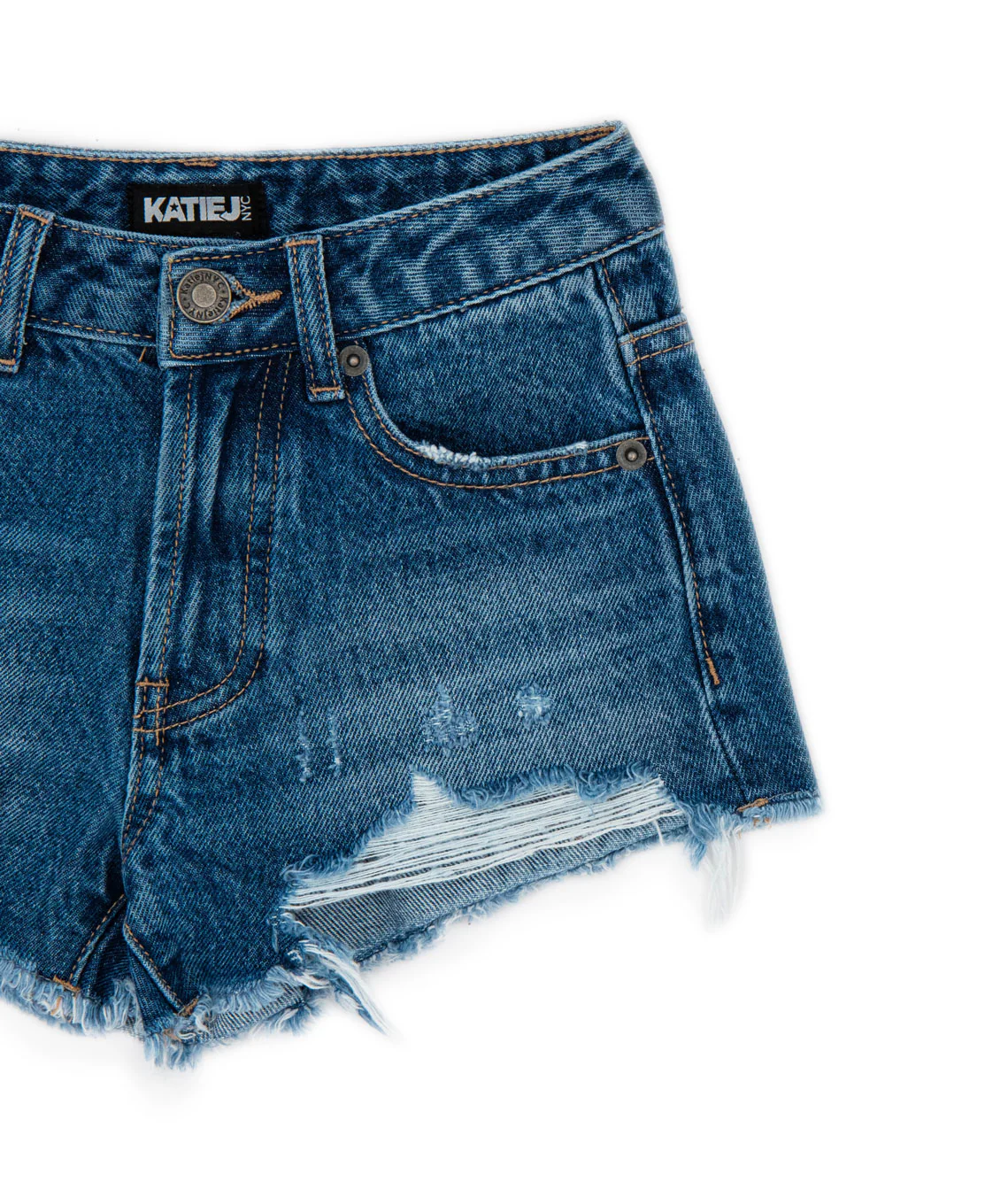 Katie J NYC Girls Malibu Dark Wash Jean Shorts - Image 3
